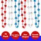4E's Novelty 72 Pack Beaded Necklace - Red White and Blue Necklace, 4th of July Accessories